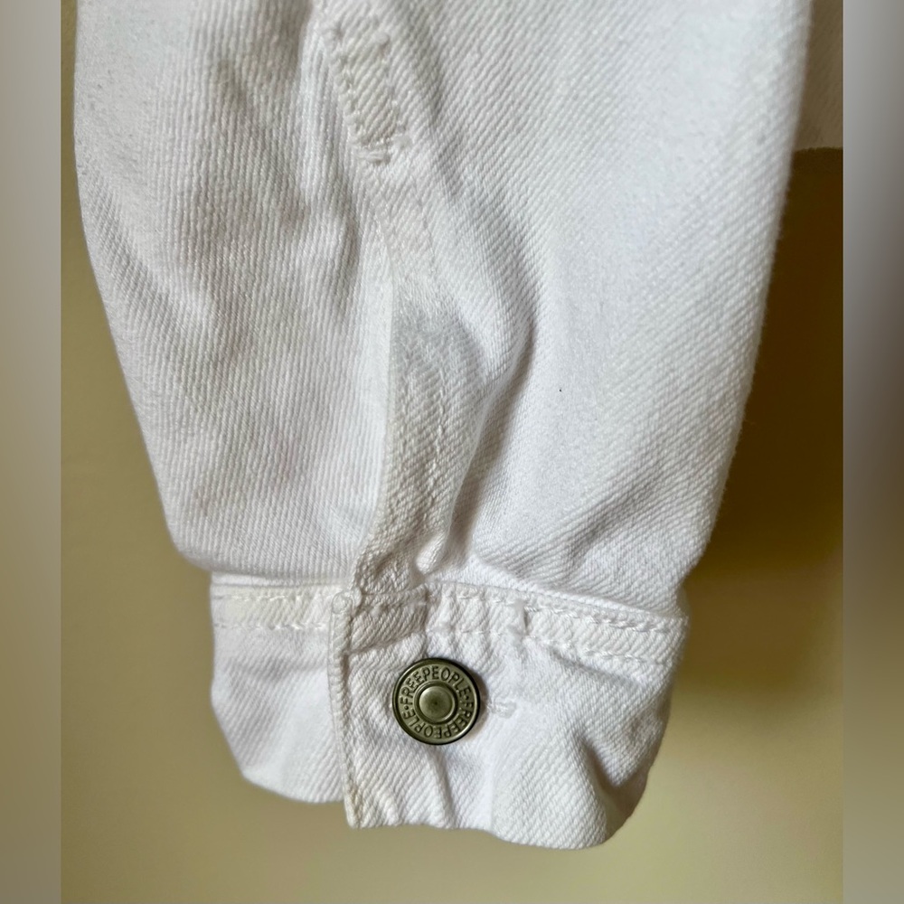 Free People Rumors Denim Jacket Optic White Size M - Picture 9 of 13